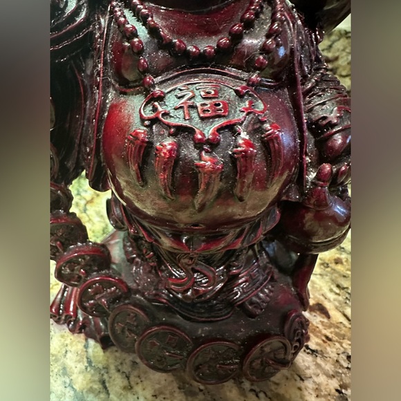 Vintage Ornate Intricate Buddha Laughing Statue 9” Red Figure Statue 4.2 Lbs. - Picture 2 of 16